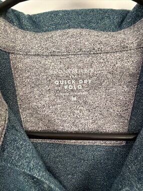 Banana Republic Teal and Heather Gray Quick Dry Polo